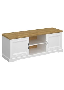 Klasyczna szafka RTV do salonu biały + dąb harbor W5-T95 ze sklepu Edinos.pl w kategorii Szafki RTV - zdjęcie 187480340