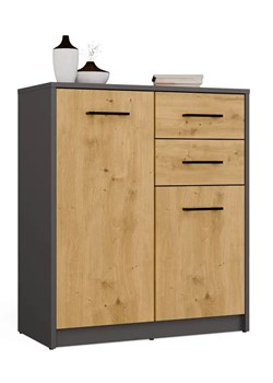 Nowoczesna komoda dąb artisan+antracyt R1-R72 ze sklepu Edinos.pl w kategorii Komody - zdjęcie 187480351