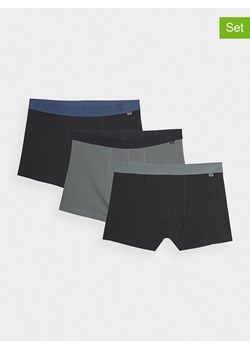4F Bokserki (3 pary) w kolorze czarno-szaro-niebieskim ze sklepu Limango Polska w kategorii Majtki męskie - zdjęcie 187481093