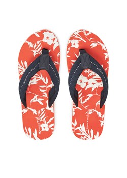 Tommy Hilfiger Japonki Hilfiger Flw Print Beach Sandal FM0FM05507 Granatowy ze sklepu MODIVO w kategorii Klapki męskie - zdjęcie 187481334