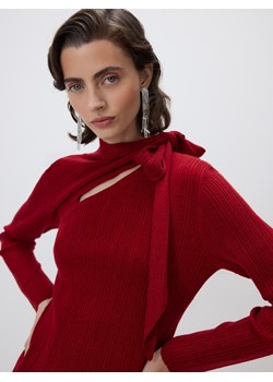 Reserved - Sweter z ozdobnym wiązaniem - czerwony ze sklepu Reserved w kategorii Bluzki damskie - zdjęcie 187482091