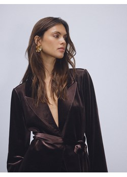 Reserved - Welurowa marynarka - brązowy ze sklepu Reserved w kategorii Kurtki damskie - zdjęcie 187482113