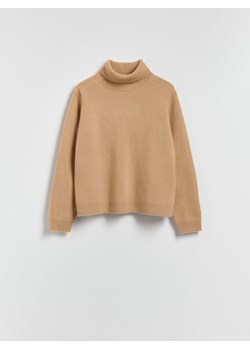 Reserved - Wełniany sweter z golfem - beżowy ze sklepu Reserved w kategorii Swetry damskie - zdjęcie 187482273