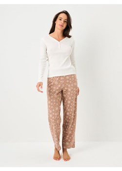 Sinsay - Bawełniana piżama dwuczęściowa - biały ze sklepu Sinsay w kategorii Piżamy damskie - zdjęcie 187482552
