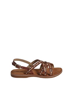 vertbaudet Skórzane sandały &quot;Croise&quot; w kolorze brązowym ze sklepu Limango Polska w kategorii Sandały dziecięce - zdjęcie 187482583