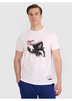 Męski t-shirt z nadrukiem 4F 4FRAW25TTSHM3235 - biały ze sklepu Sportstylestory.com w kategorii T-shirty męskie - zdjęcie 187482762