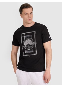 Męski t-shirt z nadrukiem 4F 4FRAW25TTSHM3236 - czarny ze sklepu Sportstylestory.com w kategorii T-shirty męskie - zdjęcie 187482770