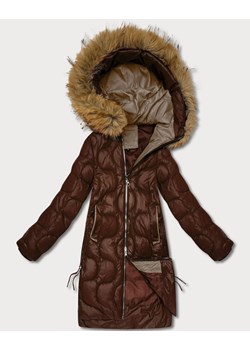 Kurtka damska z ozdobnym pikowaniem J Style czekoladowa (5M3351-158) ze sklepu goodlookin.pl w kategorii Kurtki damskie - zdjęcie 187483611