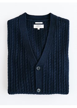 Reserved - Wełniany kardigan - granatowy ze sklepu Reserved w kategorii Swetry męskie - zdjęcie 187483691