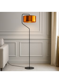 Designerska lampa stojąca do salonu TESALLIA MIRROR w stylu loftowym i czarno-miedzianej kolorystyce ze sklepu Lysne w kategorii Lampy podłogowe - zdjęcie 187484023