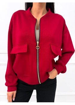 Czerwona Rozpinana Bluza ze sklepu ModnaKiecka.pl w kategorii Bluzy damskie - zdjęcie 187484581