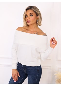 SWETER Z ODKRYTYMI RAMIONAMI- BIAŁY ze sklepu olika.com.pl w kategorii Swetry damskie - zdjęcie 187485141