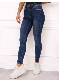SPODNIE JEANSOWE SKINNY Z WYSOKIM STANEM- NIEBIESKIE ze sklepu olika.com.pl w kategorii Jeansy damskie - zdjęcie 187485143
