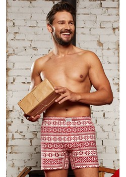 Bokserki męskie w kolorze czerwono-białym Arktyka, Kolor czerwony-wzór, Rozmiar M, Italian Fashion ze sklepu Intymna w kategorii Majtki męskie - zdjęcie 187485742