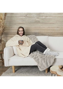 HYGGE Koc w kolorze beżowym z rękawami - 118 x 85 cm ze sklepu Limango Polska w kategorii Tekstylia - zdjęcie 187487751