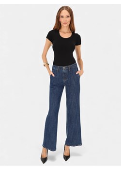 Granatowe jeansy damskie z lekko rozszerzaną nogawką  L’AF Clover ze sklepu Eye For Fashion w kategorii Jeansy damskie - zdjęcie 187489330