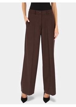 Damskie szerokie spodnie garniturowe brązowe L’AF Ross ze sklepu Eye For Fashion w kategorii Spodnie damskie - zdjęcie 187489332