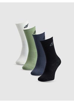 Chłopięce skarpetki wysokie (4-pack) 4F 4FJWAW25USOCM390 - multikolor ze sklepu Sportstylestory.com w kategorii Skarpetki dziecięce - zdjęcie 187490062