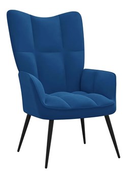 Niebieski pikowany fotel wypoczynkowy - Verria ze sklepu Edinos.pl w kategorii Fotele - zdjęcie 187491154