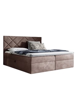 Brązowe welurowe łóżko 5 rozmiarów D3-T20 ze sklepu Edinos.pl w kategorii Łóżka i materace - zdjęcie 187491161