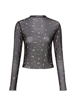 Noisy May Damska siateczkowa koszulka z długim rękawem - NMStar Kobiety czarny nadruk ze sklepu vangraaf w kategorii Swetry damskie - zdjęcie 187491680