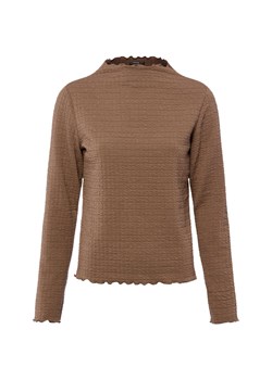 Opus Damska koszulka z długim rękawem - Sirken Kobiety Dżersej kasztanowy wypukły wzór tkaniny ze sklepu vangraaf w kategorii Bluzki damskie - zdjęcie 187491681