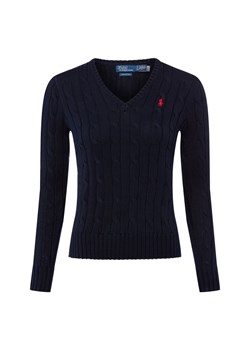Polo Ralph Lauren Sweter damski z dzianiny Kobiety Bawełna granatowy jednolity ze sklepu vangraaf w kategorii Swetry damskie - zdjęcie 187491693