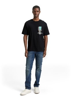 Tom Tailor Denim Koszulka męska Mężczyźni Bawełna czarny nadruk ze sklepu vangraaf w kategorii T-shirty męskie - zdjęcie 187491743