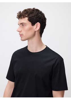 Reserved - T-shirt regular z domieszką modalu - czarny ze sklepu Reserved w kategorii T-shirty męskie - zdjęcie 187491790