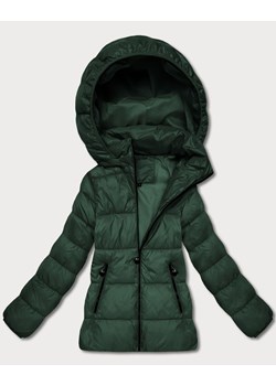 Pikowana zimowa kurtka damska do bioder ciemny zielony (T3-2656#-33) ze sklepu goodlookin.pl w kategorii Kurtki damskie - zdjęcie 187492753