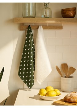 Sinsay - Ścierki kuchenne ze świątecznym motywem 2 pack - zielony ze sklepu Sinsay w kategorii Fartuchy kuchenne - zdjęcie 187493740