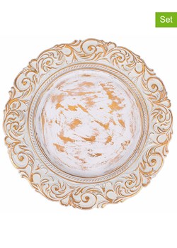 Villa d´Este Podtalerze (6 szt.) &quot;Baroque&quot; w kolorze złoto-białym - Ø 33 cm ze sklepu Limango Polska w kategorii Naczynia - zdjęcie 187494133