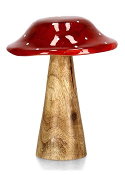 Bizzotto Figurka dekoracyjna &quot;Mushroom&quot; w kolorze złoto-czerwonym - wys. 15 cm ze sklepu Limango Polska w kategorii Dekoracje - zdjęcie 187494211