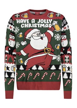 Sublevel Sweter w kolorze ciemnozielono-czerwonym ze sklepu Limango Polska w kategorii Swetry męskie - zdjęcie 187494641