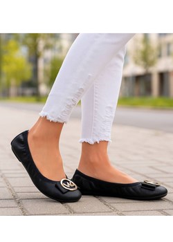 Baleriny damskie czarne elastyczne /H2 18471 W7-38/ ze sklepu Pantofelek24.pl w kategorii Balerinki - zdjęcie 187494704