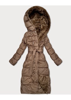 Zimowa kurtka dwustronna futerko Minority brązowa (P3-6020-305) ze sklepu goodlookin.pl w kategorii Kurtki damskie - zdjęcie 187496390
