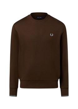 Fred Perry Męska bluza nierozpinana Mężczyźni Bawełna czekoladowy jednolity ze sklepu vangraaf w kategorii Bluzy męskie - zdjęcie 187496404