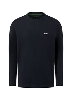 BOSS Green Męska koszula z długim rękawem Mężczyźni Bawełna granatowy jednolity ze sklepu vangraaf w kategorii T-shirty męskie - zdjęcie 187496410