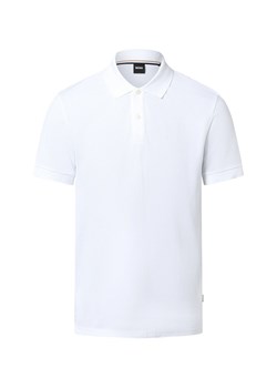 BOSS Męska koszulka polo - Pallas Mężczyźni Bawełna biały jednolity ze sklepu vangraaf w kategorii T-shirty męskie - zdjęcie 187496413