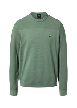 BOSS Green Męski sweter z zawartością merynosów - Momentum Mężczyźni Sztuczne włókno trzcinowy jednolity ze sklepu vangraaf w kategorii Swetry męskie - zdjęcie 187496420