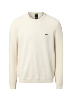 BOSS Green Męski sweter z zawartością merynosów - Momentum Mężczyźni Sztuczne włókno écru jednolity ze sklepu vangraaf w kategorii Swetry męskie - zdjęcie 187496421