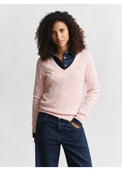 Gant Sweter damski Kobiety Bawełna różowy wypukły wzór tkaniny ze sklepu vangraaf w kategorii Swetry damskie - zdjęcie 187496432