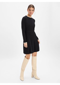 Marie Lund Damska sukienka z dzianiny Kobiety czarny jednolity ze sklepu vangraaf w kategorii Sukienki - zdjęcie 187496442
