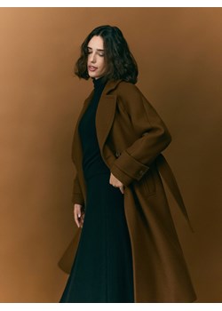 Reserved - Płaszcz z wełną Manteco - brązowy ze sklepu Reserved w kategorii Płaszcze damskie - zdjęcie 187496461