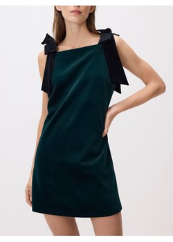 Reserved - Welurowa sukienka mini - ciemnozielony ze sklepu Reserved w kategorii Sukienki - zdjęcie 187496600