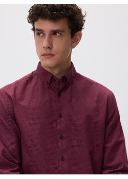 Reserved - Bawełniana koszula regular fit - bordowy ze sklepu Reserved w kategorii Koszule męskie - zdjęcie 187496612