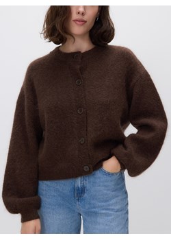 Reserved - Kardigan z wełną - ciemnobrązowy ze sklepu Reserved w kategorii Swetry damskie - zdjęcie 187496821