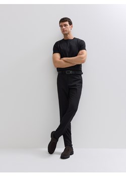 Reserved - T-shirt slim z bawełny merceryzowanej - czarny ze sklepu Reserved w kategorii T-shirty męskie - zdjęcie 187496940