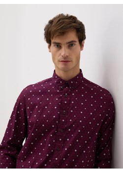 Reserved - Koszula slim fit w świąteczny wzór - bordowy ze sklepu Reserved w kategorii Koszule męskie - zdjęcie 187496964