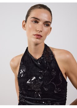 Reserved - Top halter z cekinami - czarny ze sklepu Reserved w kategorii Bluzki damskie - zdjęcie 187497051